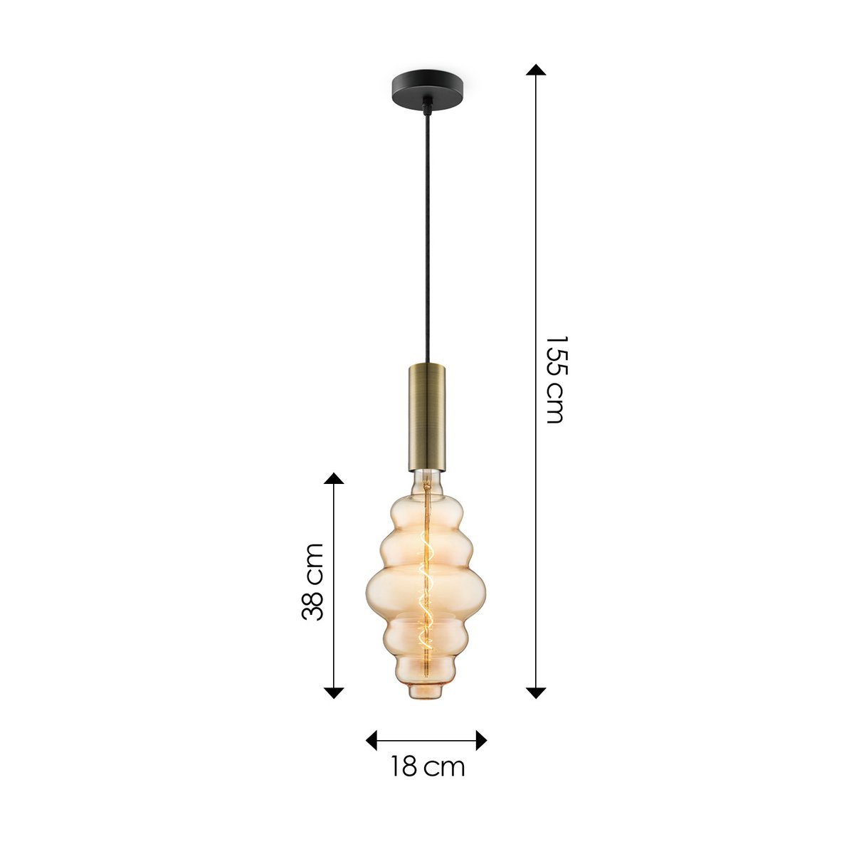Home Sweet Home hanglamp brons Saga Cloud - G160 dimbaar E27 amber