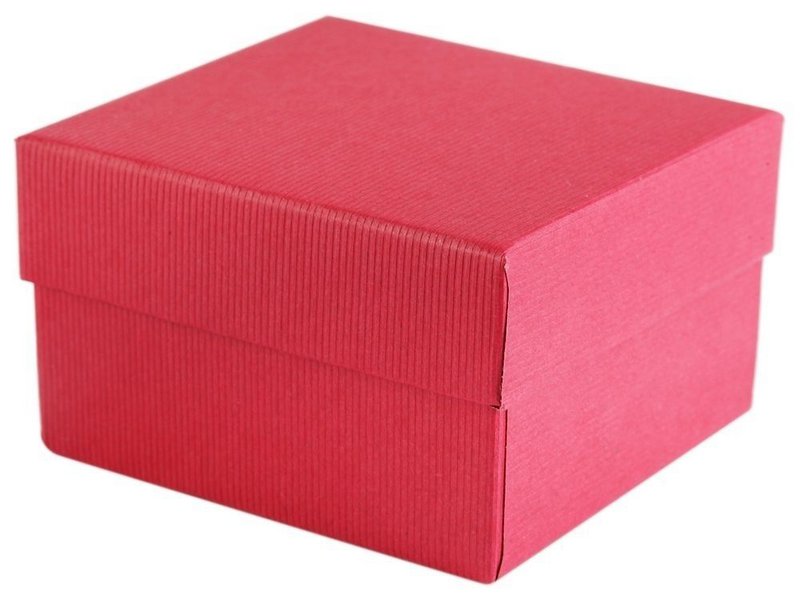 Uhrenbox, Pappe, 12 Stück, rot (8 cm x 8,5 cm x 5,5 cm)
