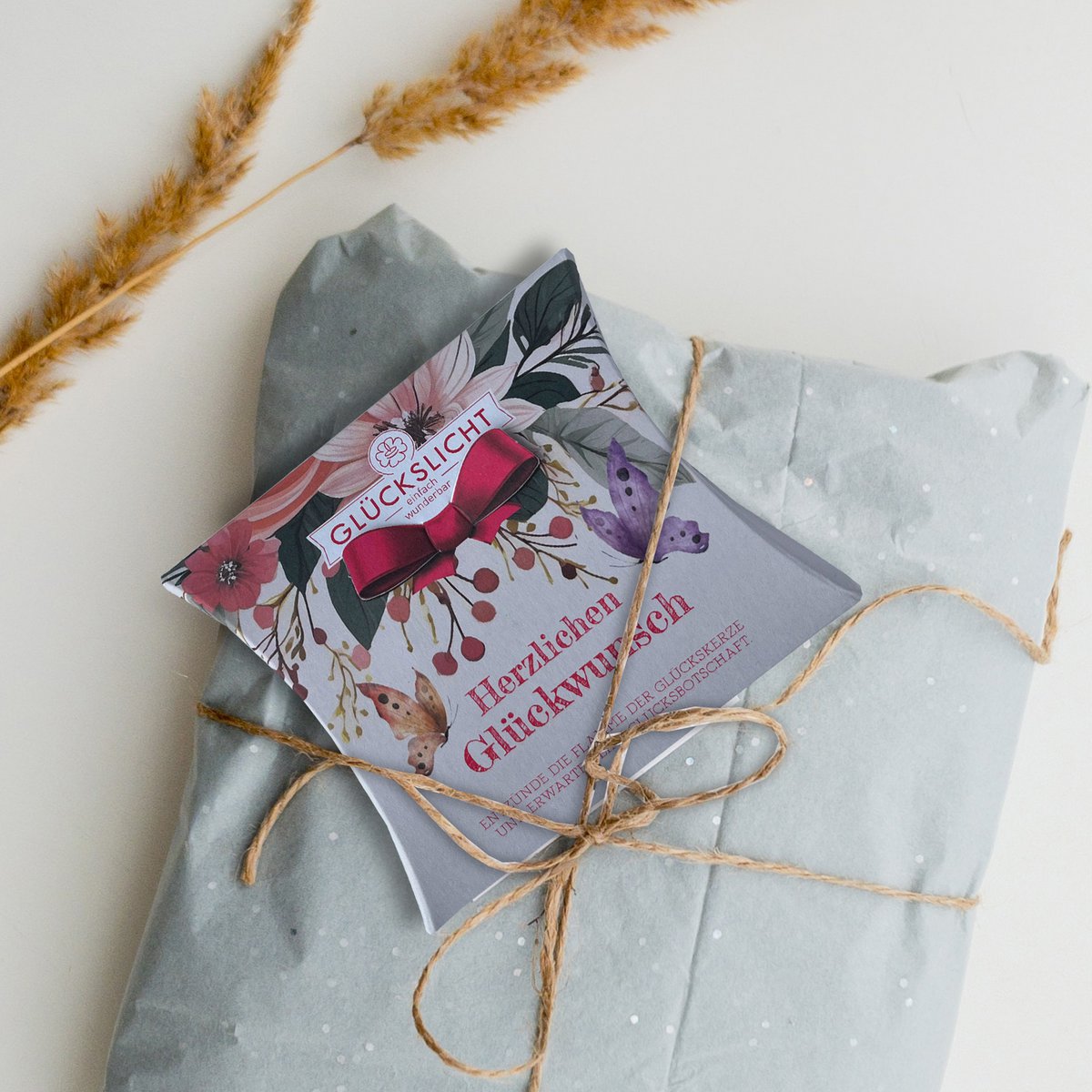 Lumière porte-bonheur / Dans le coffret cadeau avec un nœud découpé 🎀 / Chaleureusement / Félicitations / VE 15