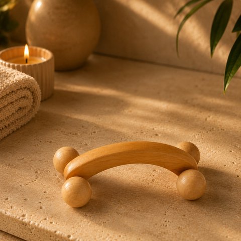 Wooden Massage Wheel - Anti Cellulite Draining Roller Massager - Natural Wood Massage Wheel - Manual Massager