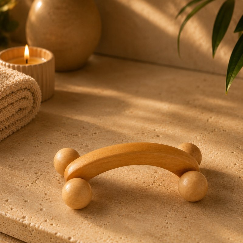 Wooden Massage Wheel - Anti Cellulite Draining Roller Massager - Natural Wood Massage Wheel - Manual Massager
