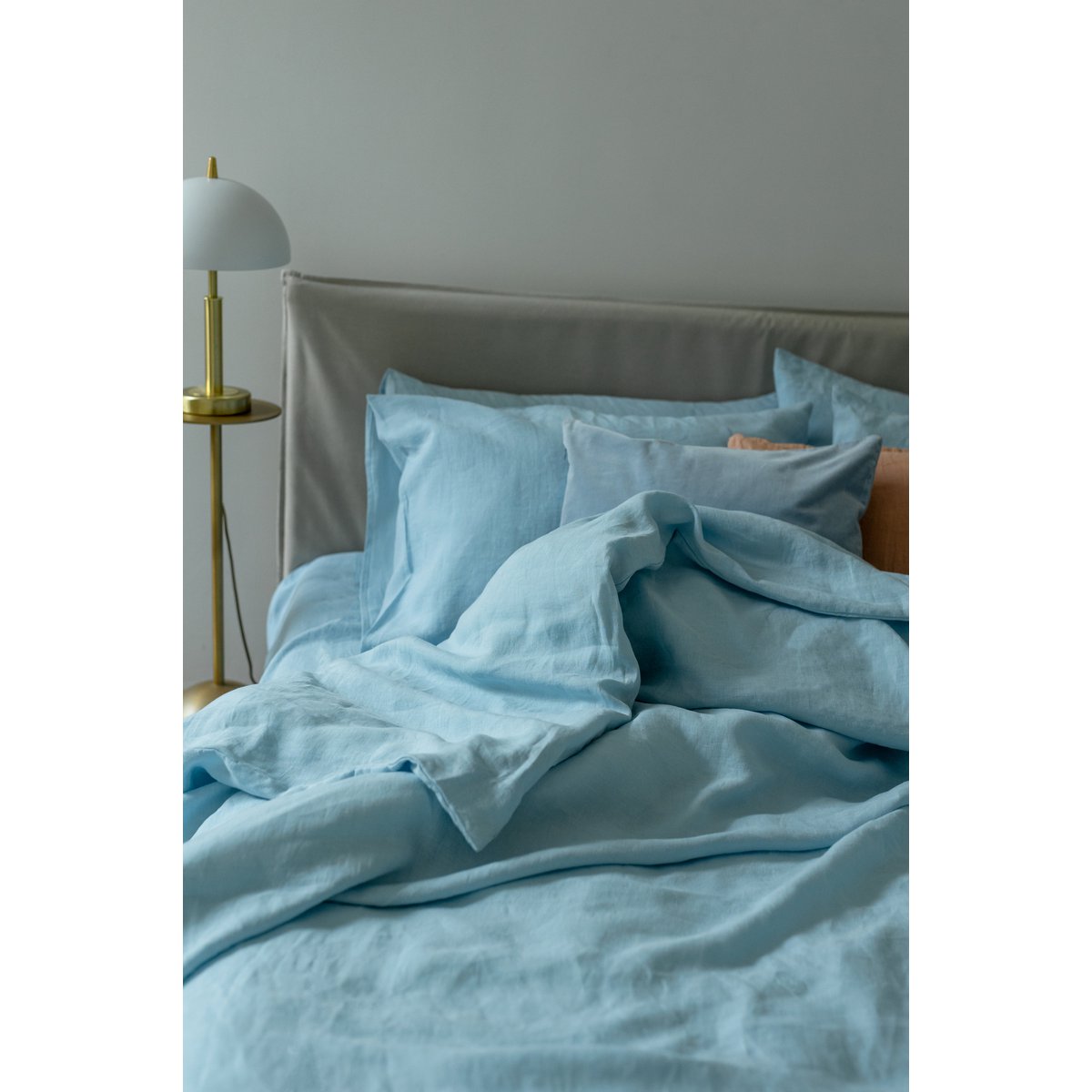 Sky Blue Linen dekbedoverdeksel
