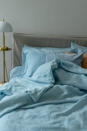 Sky Blue Linen Duvet Cover Set