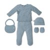 SET 5 PCS(SHIRT+PANTS+GLOVES+BIB+SOCKS)FOR NEW BORN (0-6MONTHS)-100%COTTON-MOD. DUENDES - DARK BLUE
