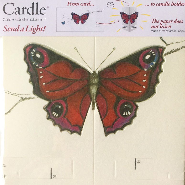 CARDLE Butterfly Red (Bright Butterfly) - Portavelas Tarjetas de felicitación
