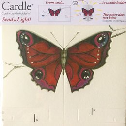 CARDLE Butterfly Red (Bright Butterfly) - Portavelas Tarjetas de felicitación