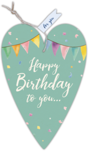 Heart card our Finn "Happy birthday"