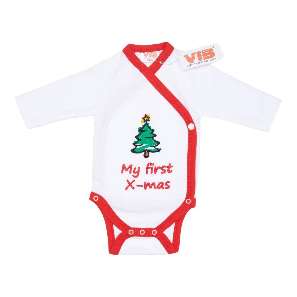 Bodysuit "My first X-mas" White-Red