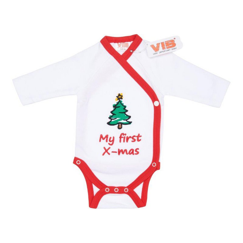 Bodysuit "My first X-mas" White-Red