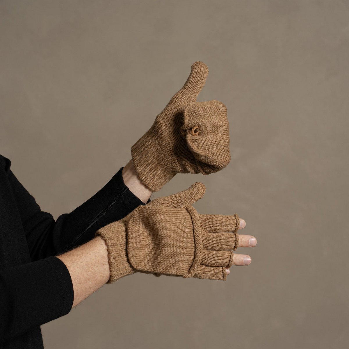 Men's Convertible Gloves Knitted Merino