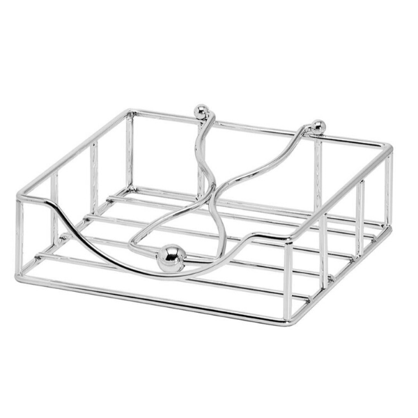 EDZARD napkin holder Atlas, for paper napkins, noble silver-plated, tarnish-protected, 19 x 19 cm