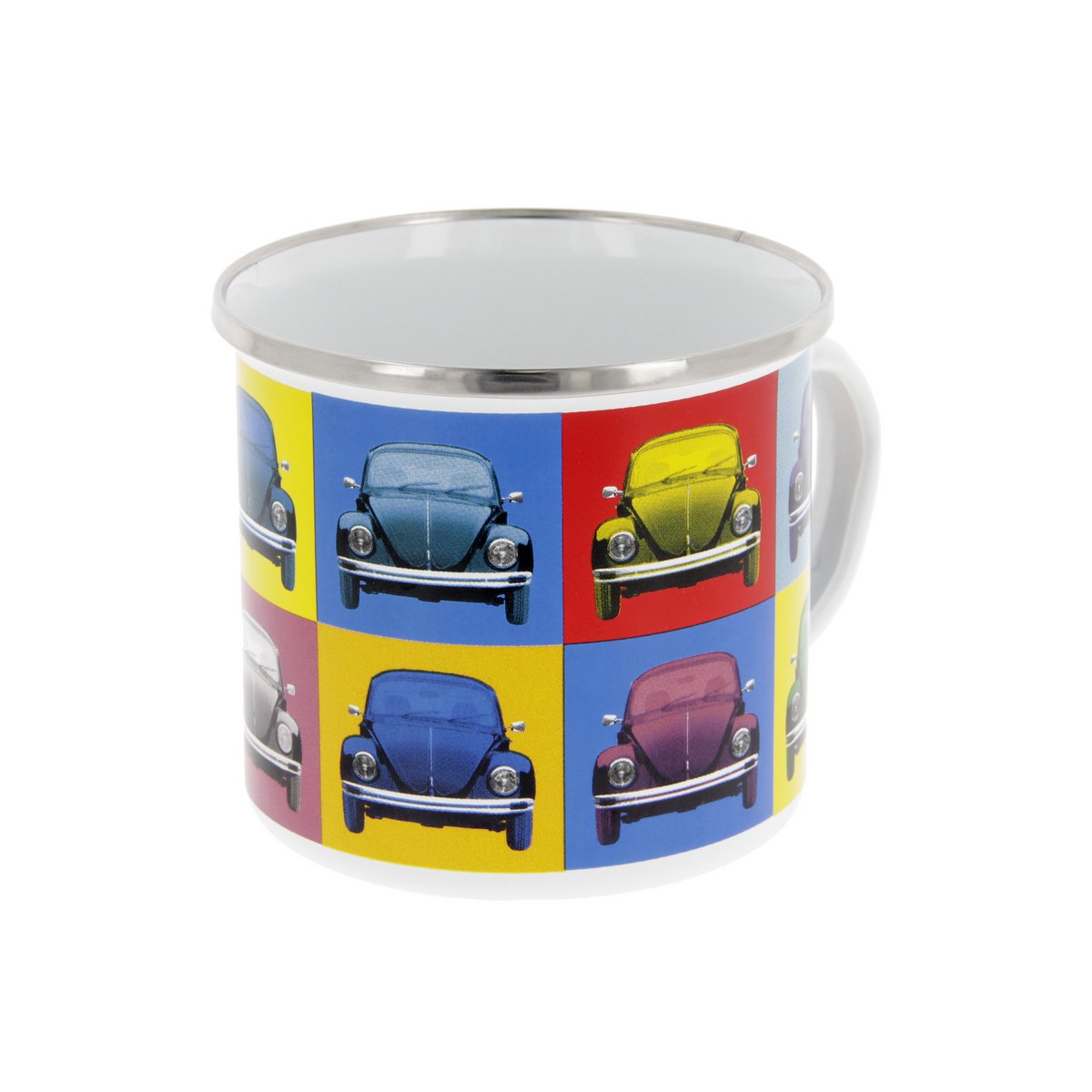 Volkswagen VW Kever Emaille Mok 500ml in Geschenkverpakking - Veelkleurig