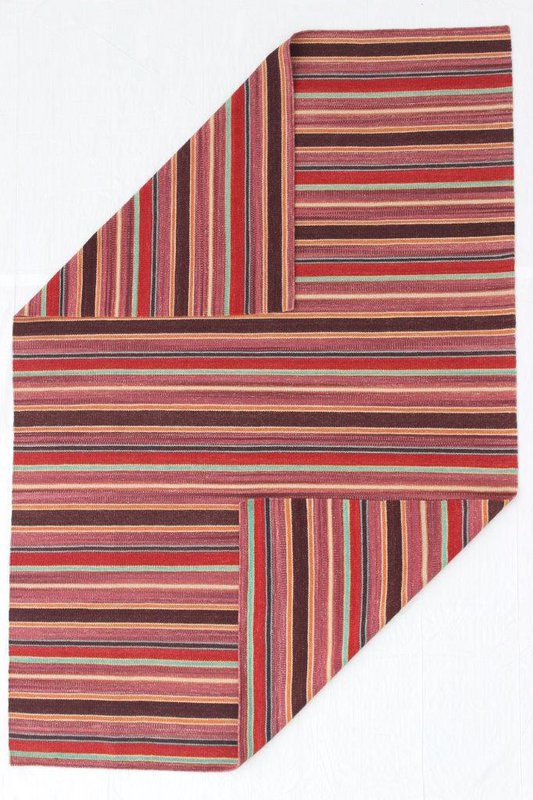 Hazan Kelim Stripes-H lilla turkis