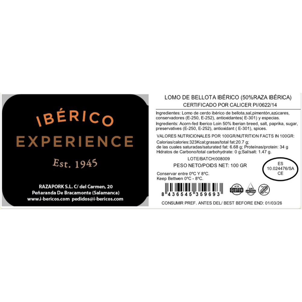 Fellota Lomo 50% Iberian Race 1,2-1,5 kg