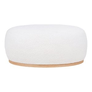 Manhattan Pouf – Weiß, MDF/Kiefernholz/Schaum/Polyester, 88,5 x 54,5 x 36 cm