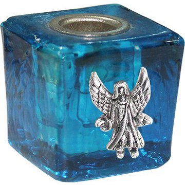CUBE DE VERRE MINI BOUGIE - TURQUOISE-MELCHIZEDECH