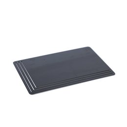 Large blue steel coaster with a minimalist line design, suitable for use as a trivet or decorative accent.