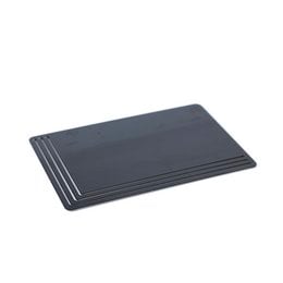 Large blue steel coaster with a minimalist line design, suitable for use as a trivet or decorative accent.