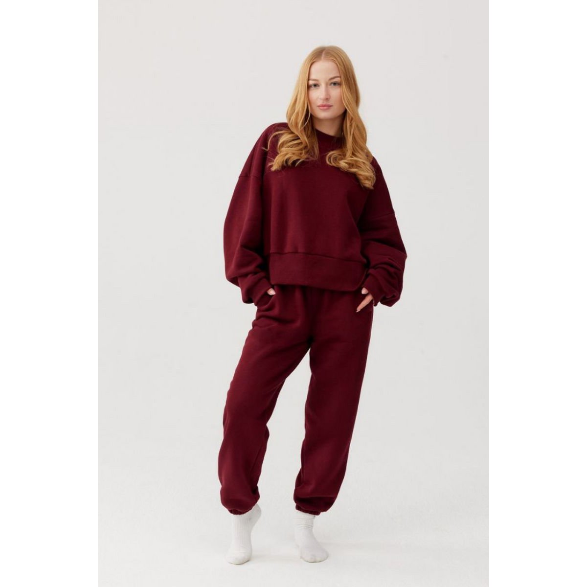 RUBI sweatpants - cotton - burgundy