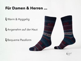 2 Paar 45% Wollsocken Hyggeliges Norweger Design