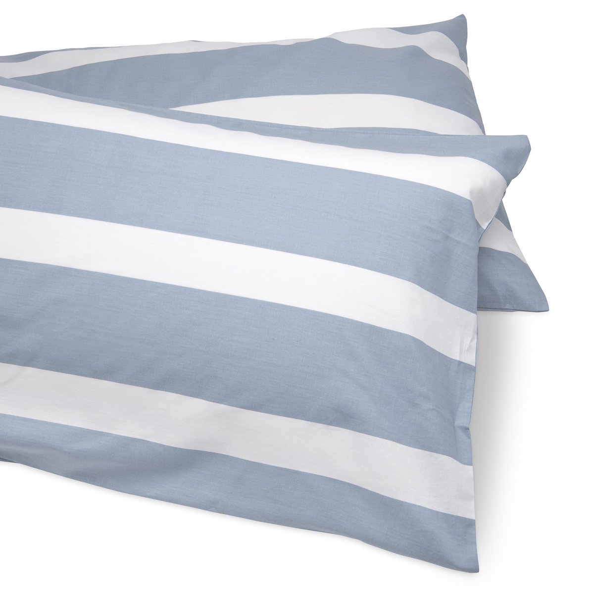 Cool Blue Reversible Thin Striped Duvet Cover and Pillow Case Set