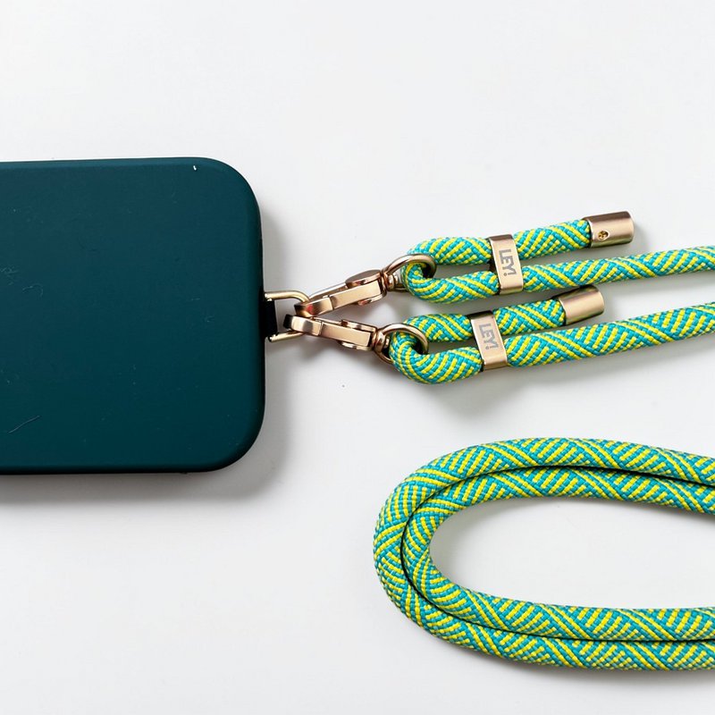Mobile phone chain - yellow - turquoise