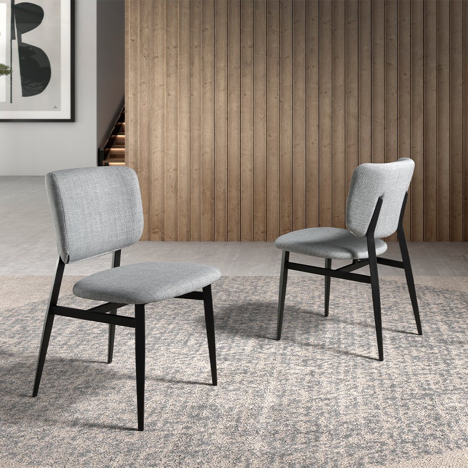 Light gray fabric chair 4147