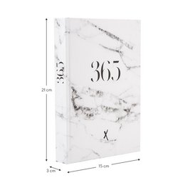 Notesbog "365", A5, hvid marmor