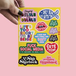 Cheeky and colorful Quote Life's too short, I may cry sticker sheet