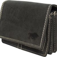 Compact vintage leather ladies wallet Black RFID - Stylish and practical ladies wallet with RFID protection, compact design.