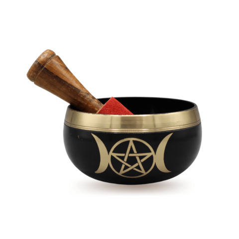 Singing Bowl Black Triple Moon 9 Cm Set of 4