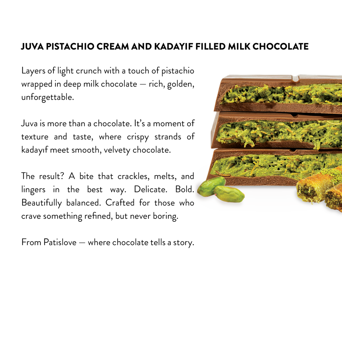 Pistache & Kadayif Milk Chocolate, 200 g