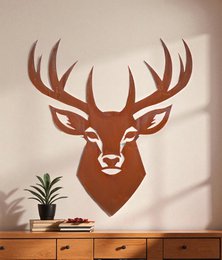 Vægmaleri hjort Marco lavet af rustfrit stål med Corten stål look