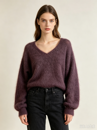 Mohair trui met V-hals REF. 7714