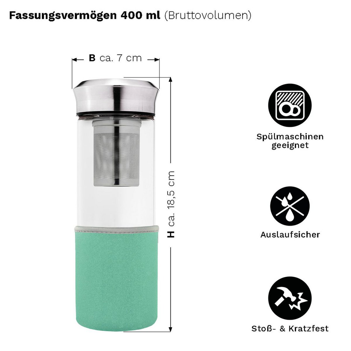 Creano Teamaker Türkis 400ml