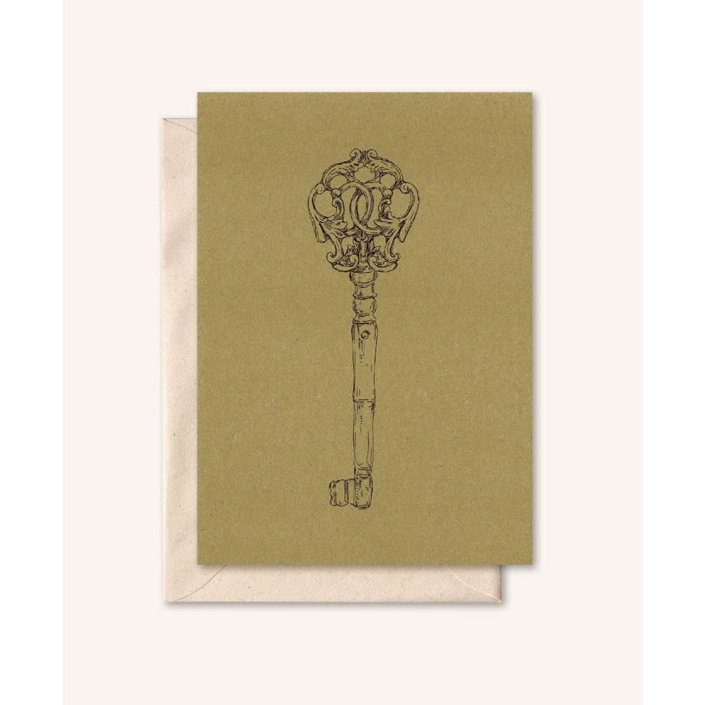 Duurzame kaart + envelop | Sleutel | Karton