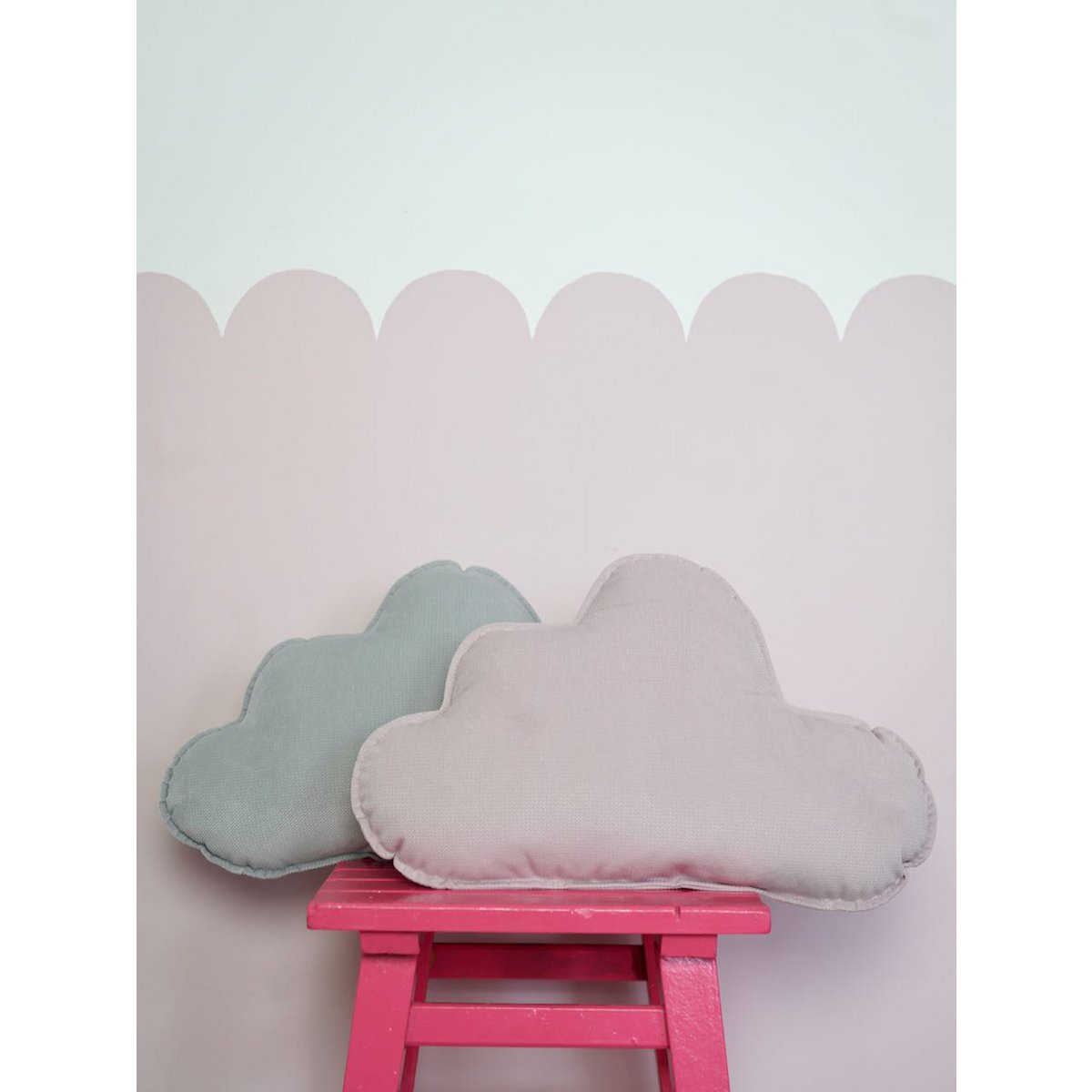 Velvet Cloud Pillow for baby room "Powder pink"