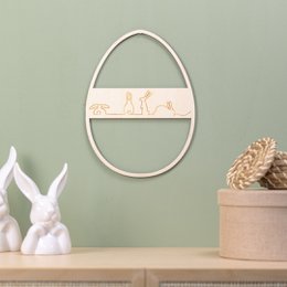 Oeuf de Pâques couronne en bois (UE = 2 pièces)