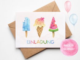 Ice Cream Birthday Party Invitation Cards for Girls and Boys, Ice Cream Invitation Cards for Kids to Fill Out with Envelopes for Ice Cream Birthday Party