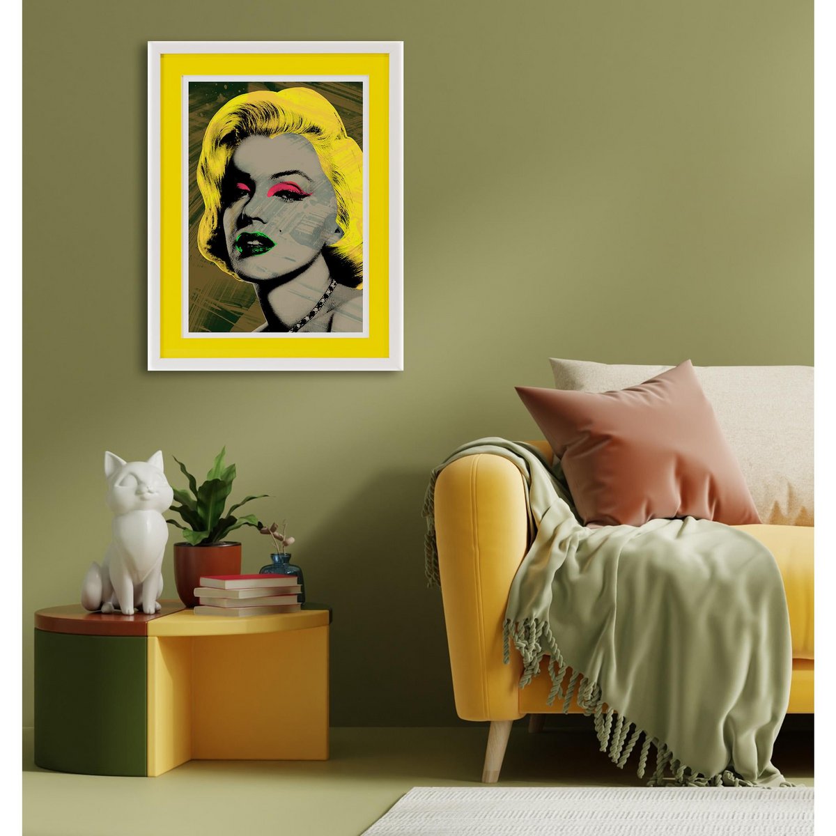 Marco para cuadro con paspartú acrílico - Marilyn Yellow