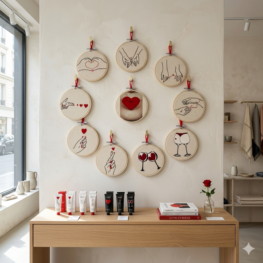 Love Mini Broderie Bundle – Ensemble d’art mural fait à la main (10 pièces)