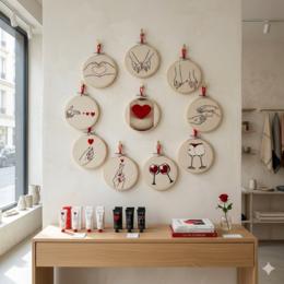 Love Mini Embroidery Bundle – Handmade Wall Art Set (10 pcs)