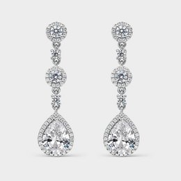 Boucles d'oreilles argent zircon blanc