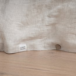 Bettbezug aus Leinen mit natürlichen Streifen
