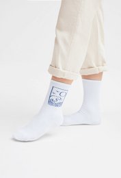 Organic Ocean Socks - White tennis socks with an ocean motif