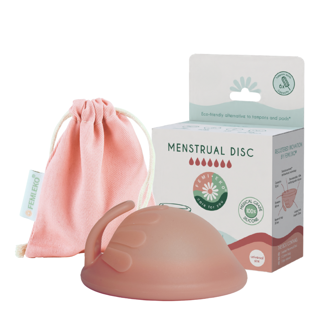 Femi.Eko® universele menstruatieschijf – Duurzaam, herbruikbaar, hoog comfort, capaciteit van 50 ml