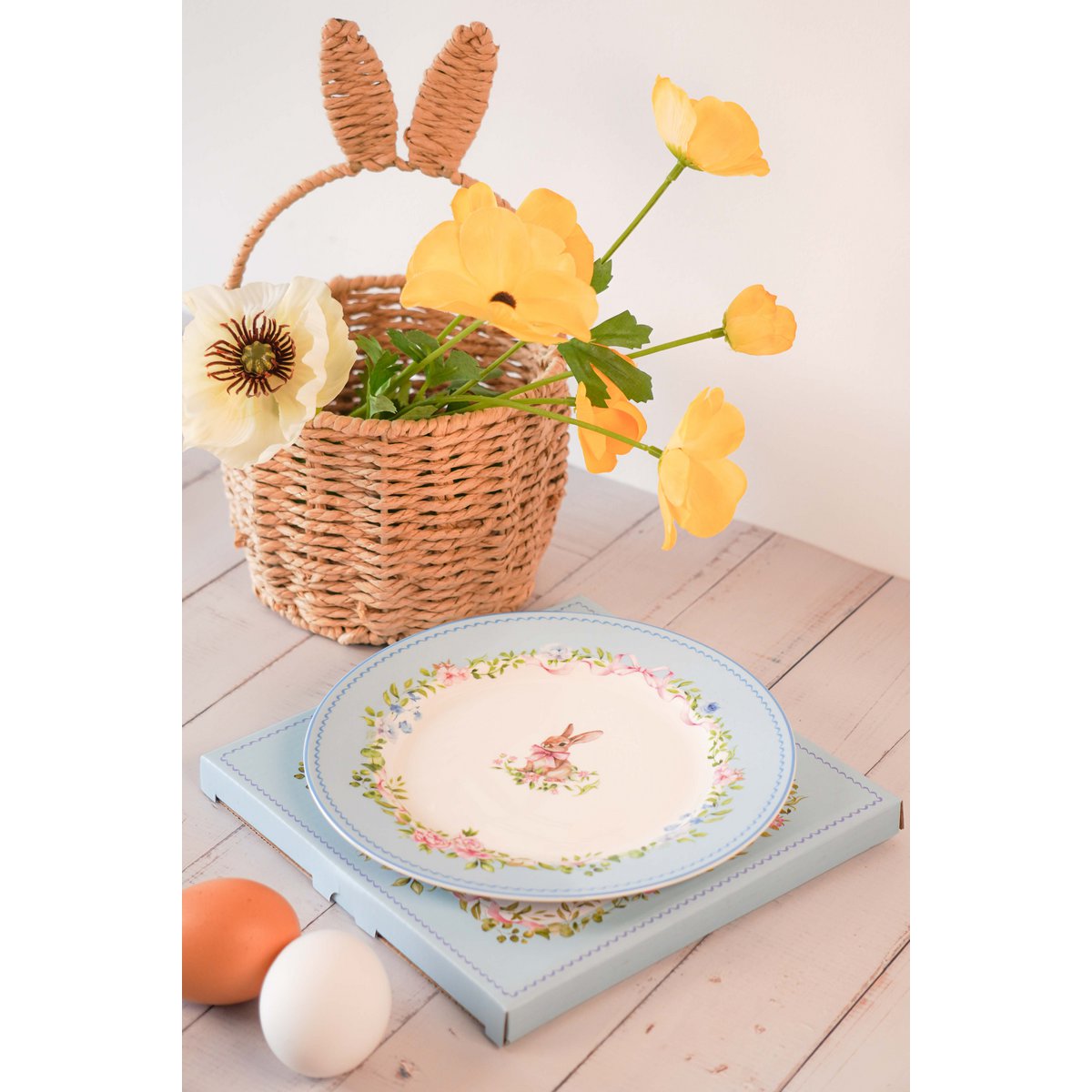 Plato de postre Easter Joy Bunny azul 19 cm Isabelle Rose