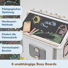 Set - BusyBoard little house white/pastel and creative cube