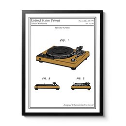 Poster di brevetto a colori per giradischi in vinile