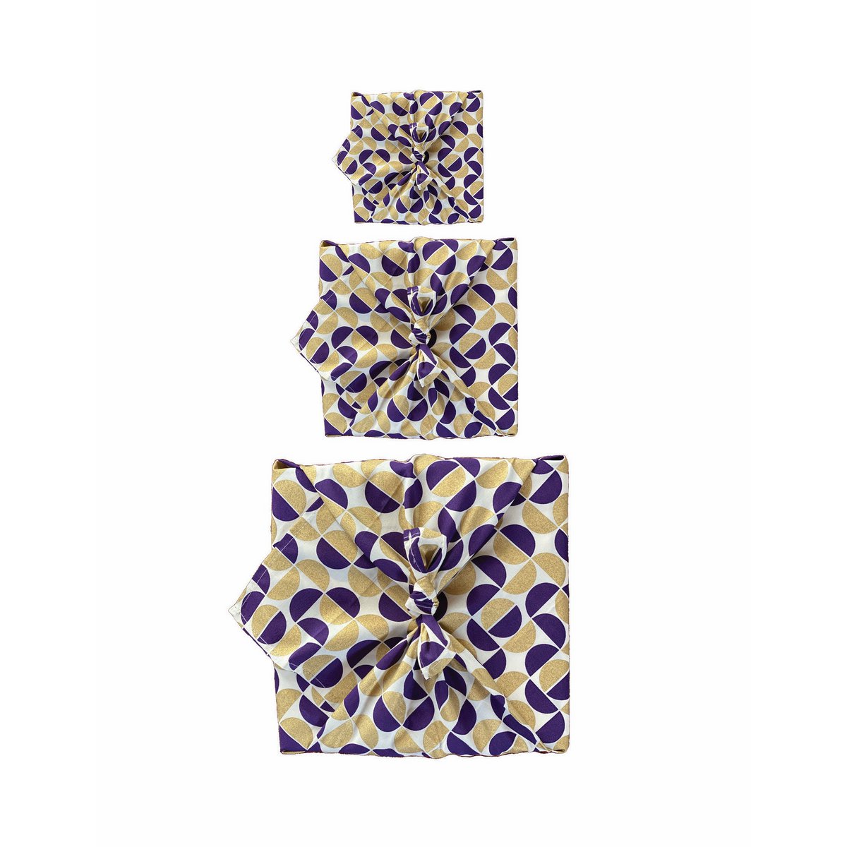 Furoshiki 3-pack - enkelzijdig - gouden manen - FabRap